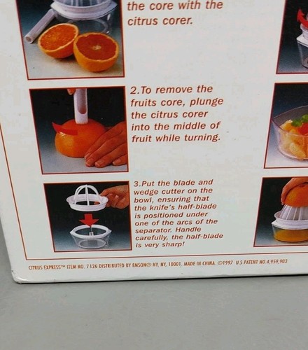VINTAGE EMSON CITRUS EXPRESS - CUTS SLICES CORES JUICER - Picture 4 of 7