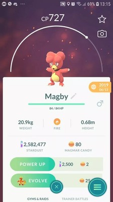 Magby Pokemon Tr@de Go