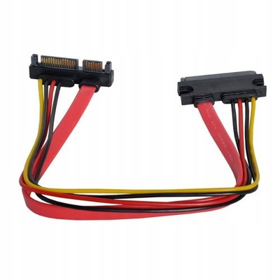 SATA Extension Cable 22 Pin Power 7+15 Pin Down Angle Connector 30cm