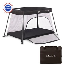 Dream On Me Travel Light Baby Playard Black Breathable Mesh Sides Soft Mattress