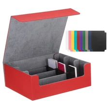 Trading Card Storage Box, Game Deck Box, Card Case, Red/Grey