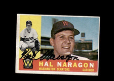 Hal Naragon 1960 Topps Senators authentic autographed card