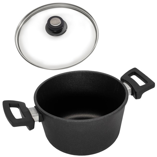 Eurolux Kochtopf Beschichtet Induktion 20 Cm Guss Topf Antihaft Aluguss & Deckel-image