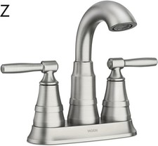 Moen Halle Spot Brushed Nickel Two-Handle Centerset Bathroom Sink Faucet Z
