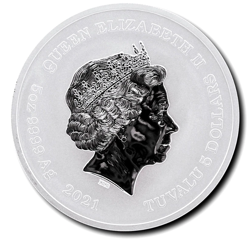 Gods of Olympus: Zeus 2021 -Tuvalu- 5 Oz Silver Mintage: 450pcs Perth Mint
