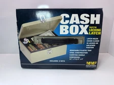 Industries Cash Box with Locking Latch, Steel Construction, Removable Tray
