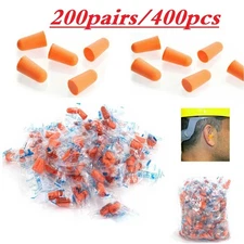 400pcs Ear Plugs Soft Foam Sleep 200pair Travel Noise Shooting Working Lot Bulk