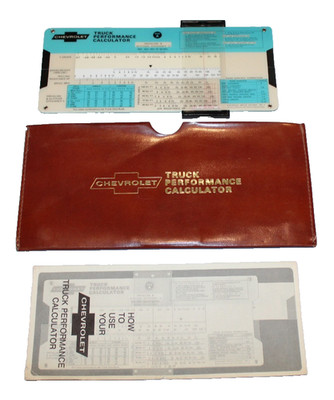 vintage Chevrolet Truck Performance Calculator with case & instructions
