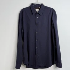 Paul Smith Button-Up Shirt Mens Dark Purple Long Sleeve 100% Cotton Size XL