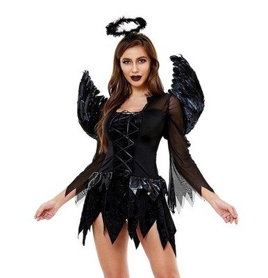 Ozz 黒 半袖 ロングブラウス Garden of Fallen Angle Fallen Angel Plus Size Costume Black 3XL 16/18 See Measurements | eBay