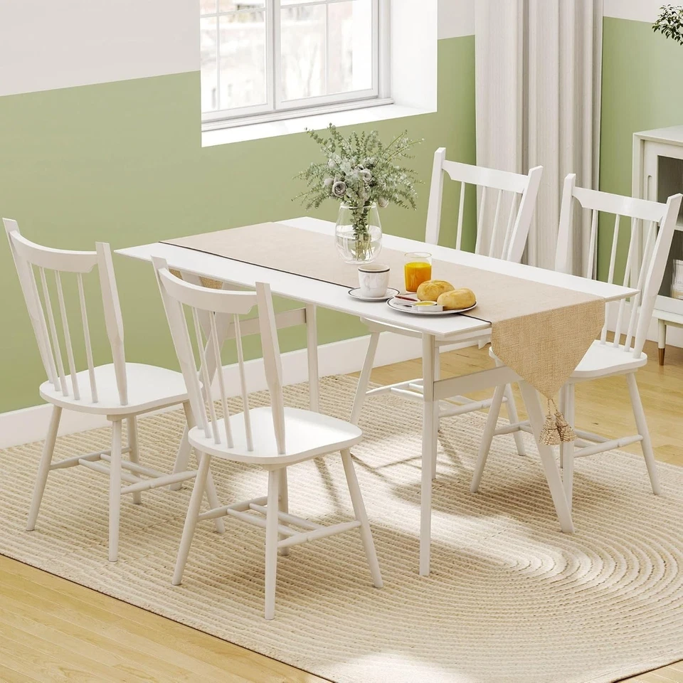 WAHSON — белые виндзорские деревянные обеденные стулья — набор из 2 - Изображение 2 из 4