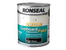 Ronseal One Coat kitchen Cupboard Melamine & MDF Paint 750ml - HIGH BLACK GLOSS