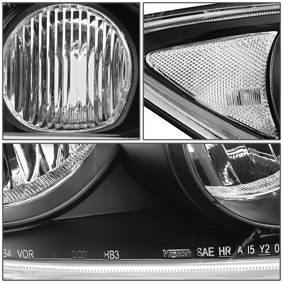 FOR 05-06 TOYOTA CAMRY FACTORY STYLE BLACK HOUSING CLEAR CORNER HEADLIGHT LAMPS - Image 3 of 4