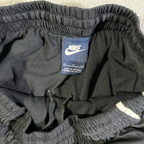 Nike Track Pants Youth Size Large Black Activewear Lined Vintage Y2K Blue Tag - Picture 2 of 7