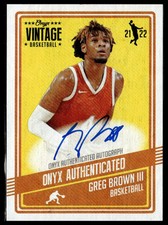 2021-22 Onyx Vintage #VAGB Greg Brown III Blue Signatures /50