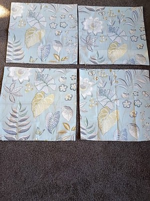 4 Kaufmann Decor Pillow Covers Butterfly Trails Zip Sofa Bed NEW 21 BLUE Coastal