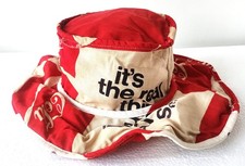CHAPEAU DE SOLEIL VINTAGE COCA COLA / CHAPEAU SEAU / CHAPEAU DE PLAGE " C'EST LA VRAIE CHOSE " UTILISÉ