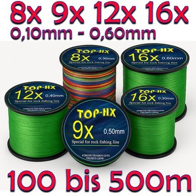 TOP Geflochtene Angelschnur Grün, Gelb oder Multicolor Braid Line 0,10 -0,60mm