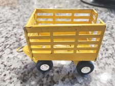 1960's Tonka Yellow Farm Tractor Metal Trailer Wagon 4" x 2" x 2.8" Tall 55320