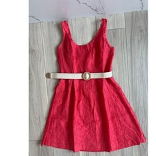 Nine West Red A Line Dress Womens 8 Fit Flare Work Cocktail