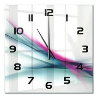 Design-Glas-Wanduhr Glasuhr Aus Glas Wellenabstraktion Schwarze Zeiger 60X60 Cm