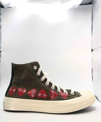 Converse CDG Comme Des Garcons High Top Sneakers Play Multi Heart Size M 7 W 9