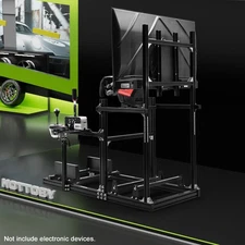Hottoby 3060 Aluminum Racing Simulator Cockpit With Monitor Stand Fits Logitech