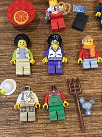 LEGO City Minifigures Figures Lot Airport 60102 Musicians Babies Grandma Hot Dog