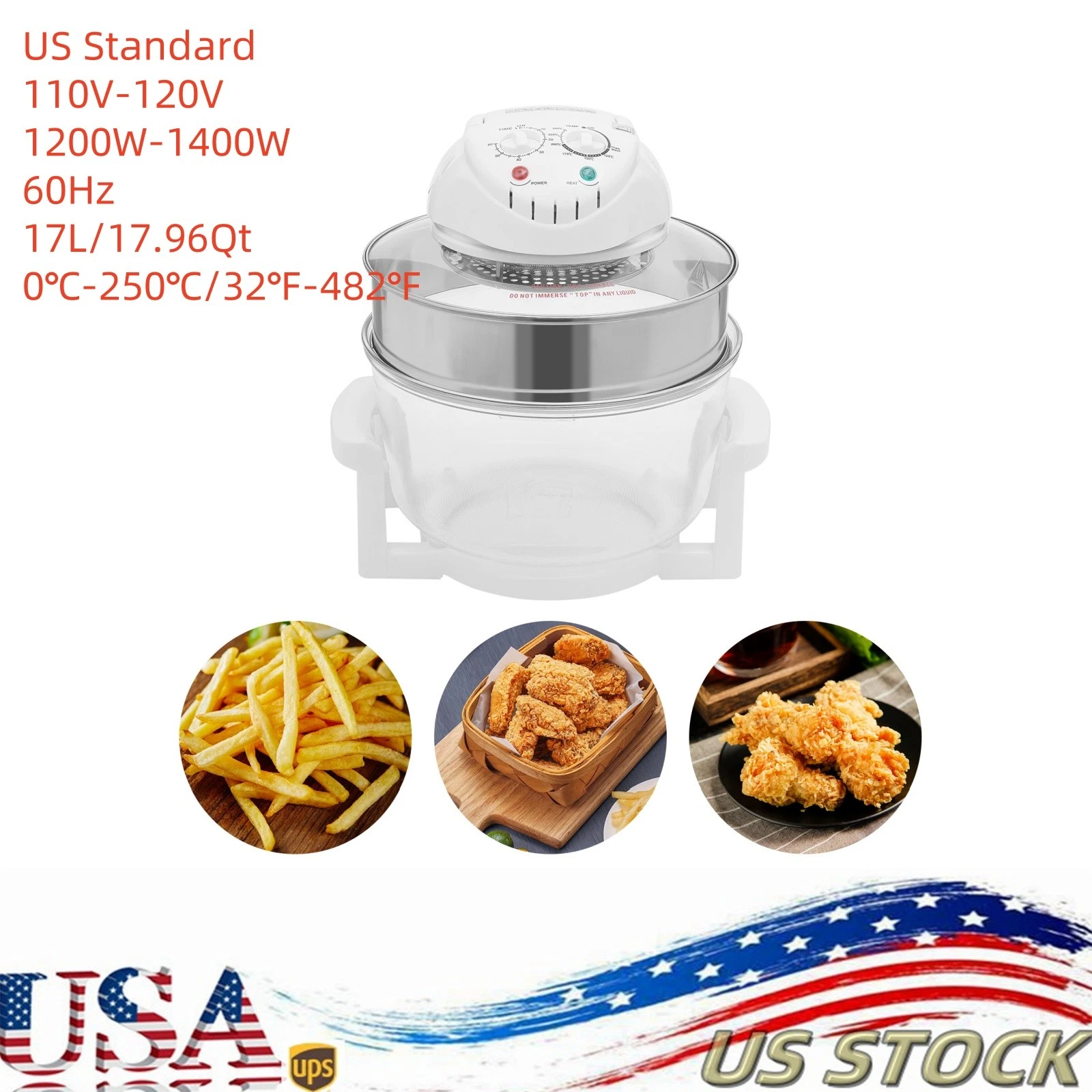Airy Fryer, Glass Air Fryer, 360° Viewable Airy Fryer with Expansion Ring
