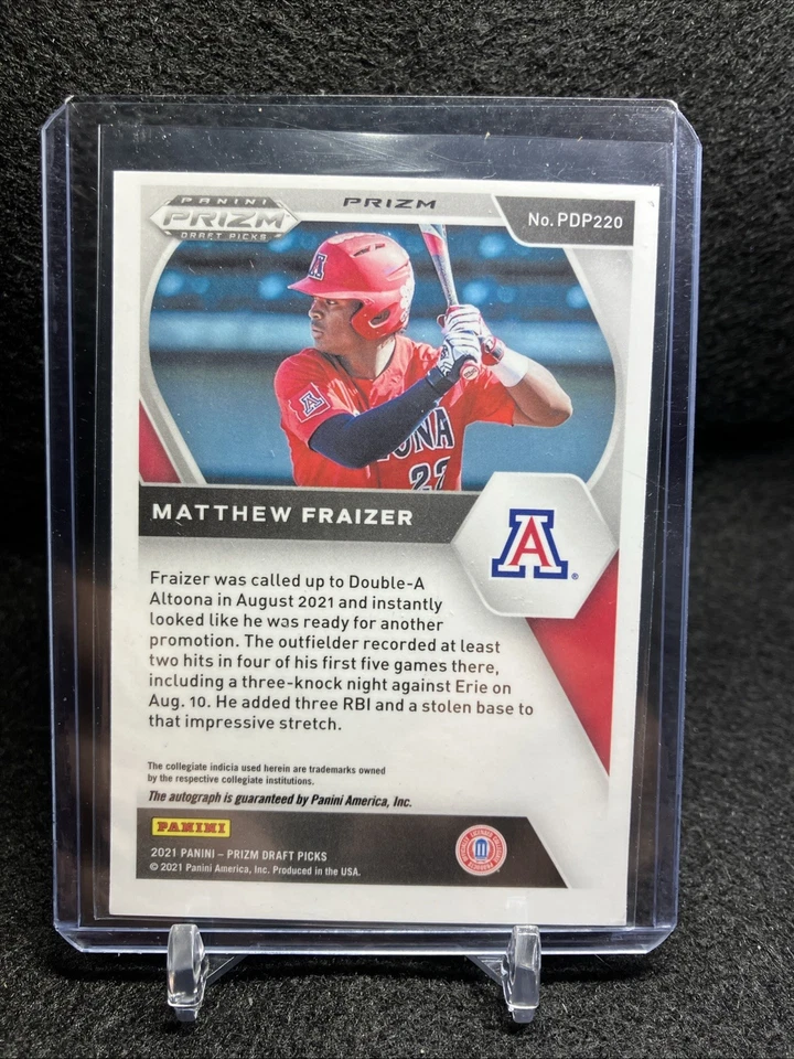 2021 Panini Prizm Draft Picks - Matthew Fraizer PDP220 Green & Yellow Hyper Auto - Image 2 of 2