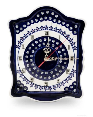 Original Bunzlauer Keramik Wanduhr 22.3x29.7x3x0 cm Dekor 166a Uhr - Bild 1 von 2