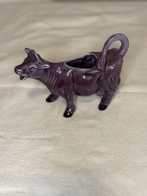 Vintage Cow Creamer Blue Ceramic 