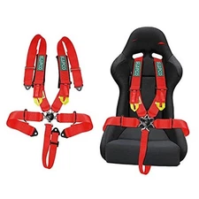  Compatible for 5-Point Racing Safety Harness Set with Ultra Comfort Heavy red