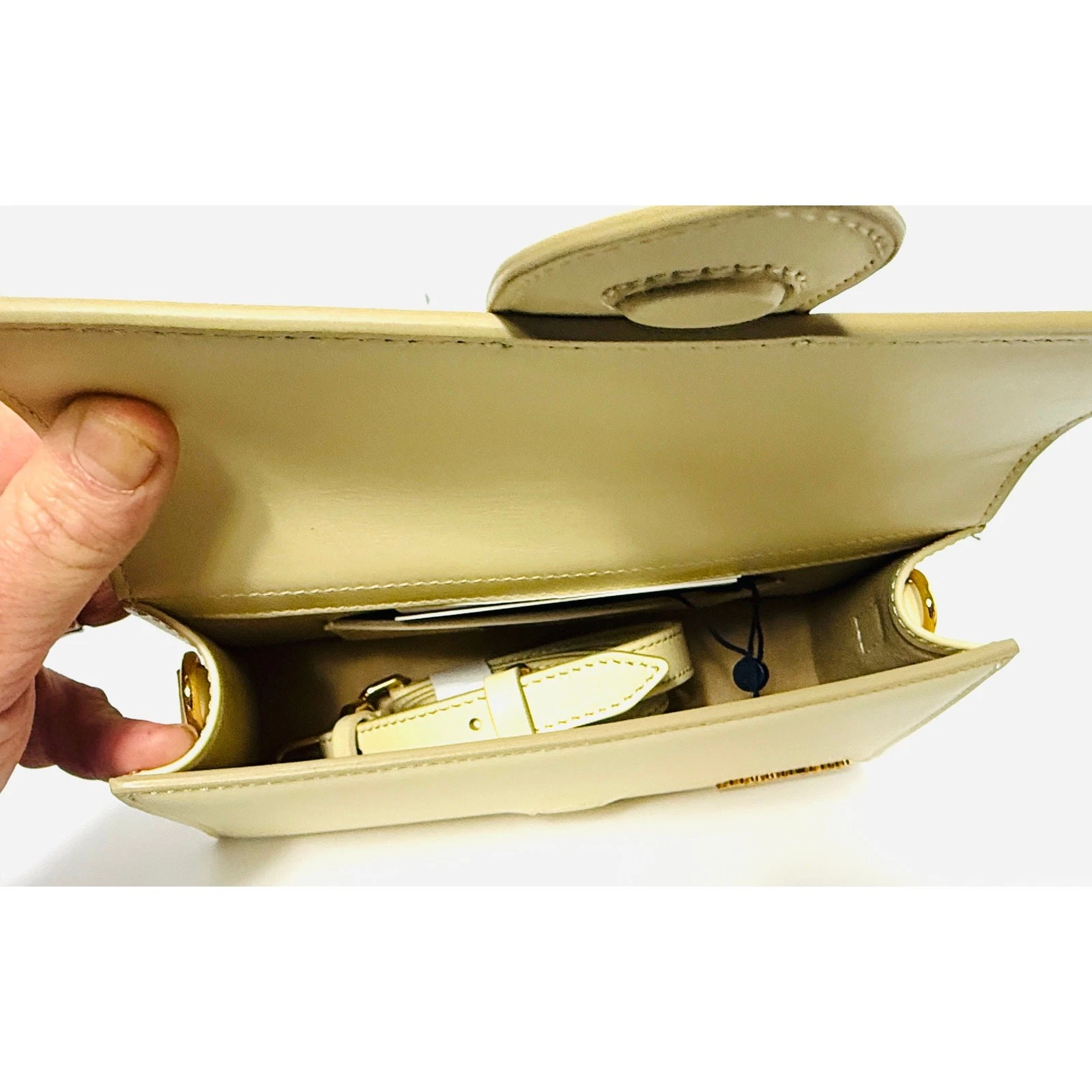 Borsa a mano JACQUEMUS in pelle manico superiore spalla giallo pallido nuova con etichette COA $1050 ??