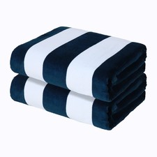 2 Pack Cotton Large 30x60 Inches Cabana Stripe Beach Towels, Super Absorbent ...