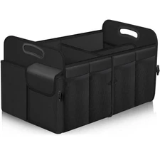 Large 72L Waterproof Trunk Organizer with 11 Pockets for SUV/Jeep/Sedan