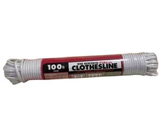 100 FT Wire Reinforced Plastic Clothesline #930 Sag Moisture Sunlight Resistant