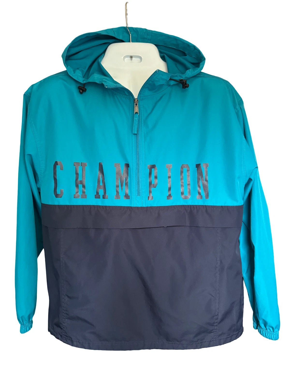 Champion Men's Active Wear Jacket size M Color Turquois /Navy Blue Graphic Logo