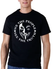 We the people Anonymous Guy Fawkes T shirt tee
