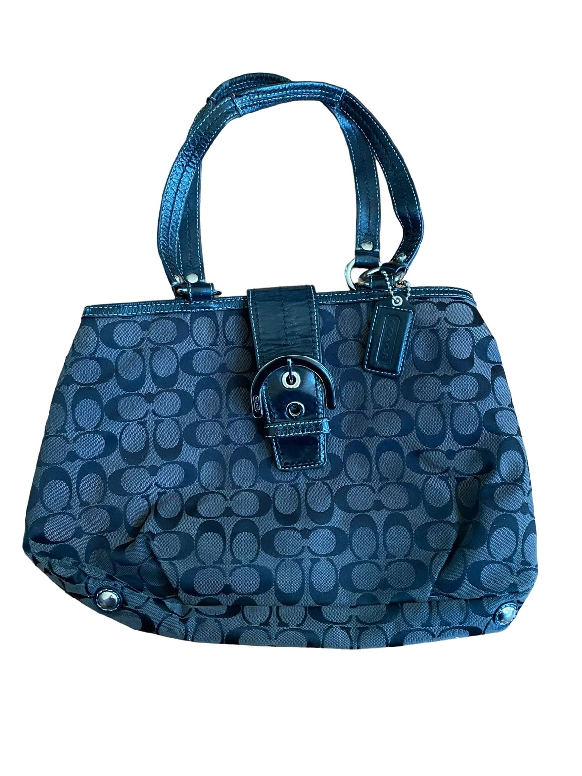 Coach Soho Signature Black Tote Purse Gem