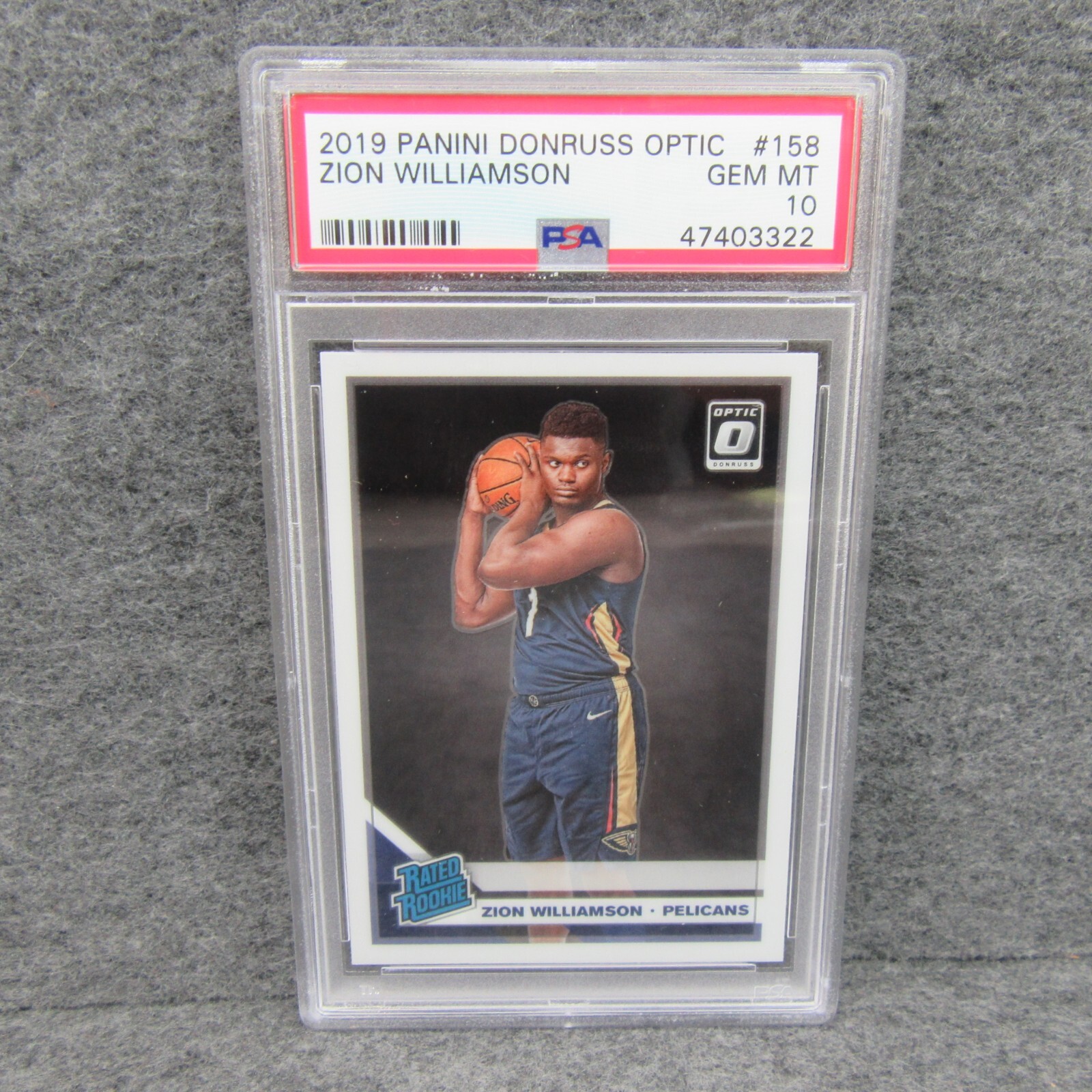 2019 Panini Donruss Optic Zion Williamson RC Rookie PSA 10 GEM Pelicans #158