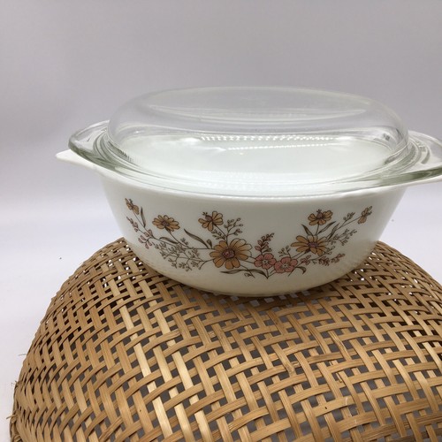 Pyrex Country Autumn 8-inch Casserole With Lid Vintage Made In England - Picture 4 of 11