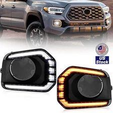 2X LED Fog Light Bezel Turn Signal Lamp DRL for Toyota Tacoma TRD 2016-2023