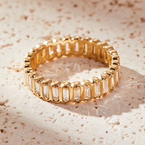 14k Gold Eternity Band with 1.00 Carat Baguette Lab-Grown Diamonds Ring