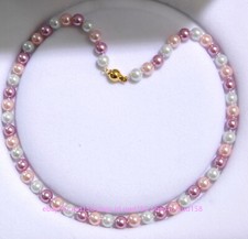 Fashion 8mm Multi-Color Shell Pearl Round beads Jewelry Necklaces 18-50''