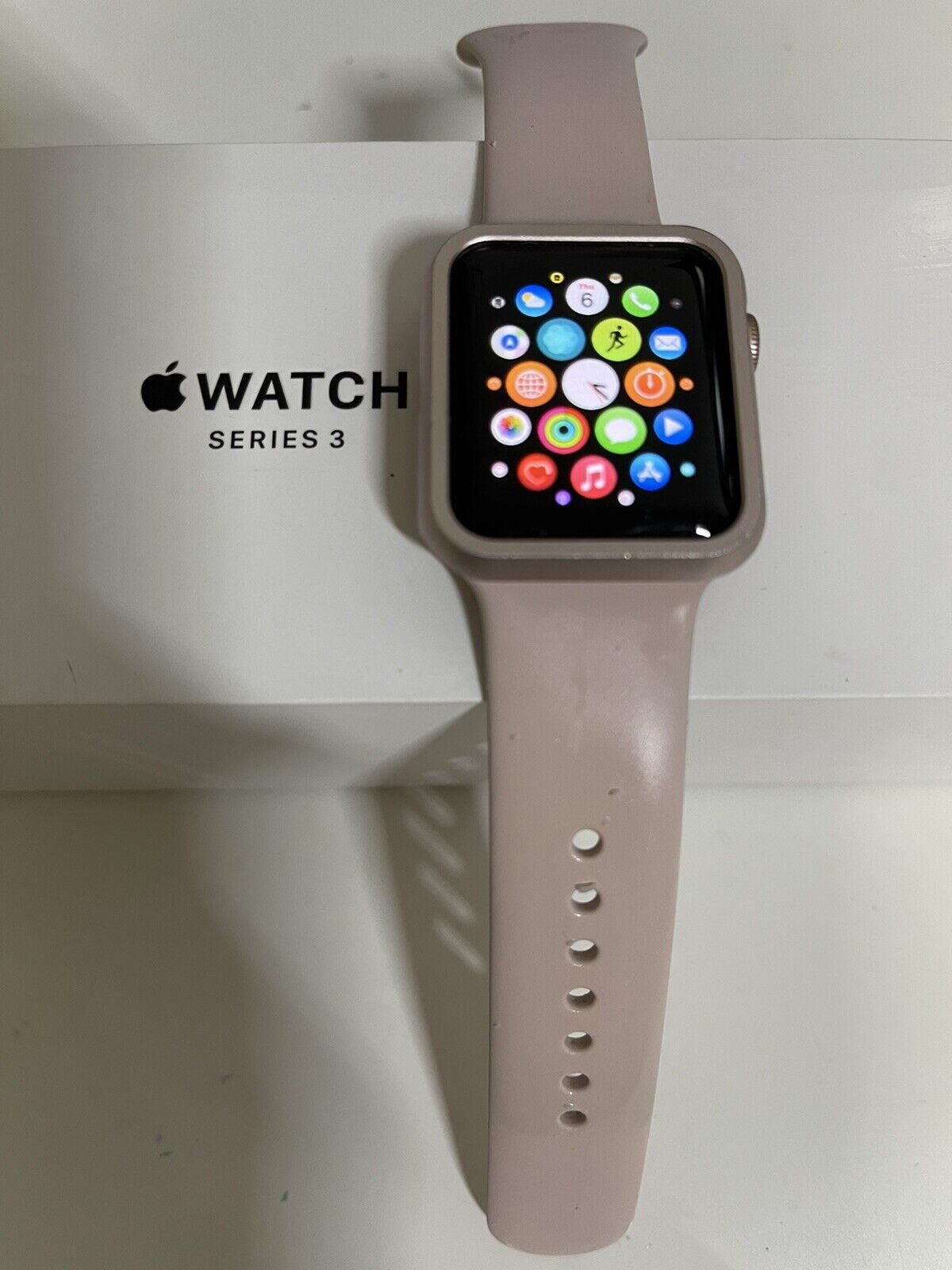 Apple Watch Series 3 38mm Rose Gold Aluminium Case w/ Pink Sand Sport Band  (GPS)