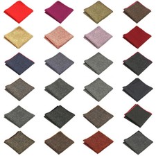 Men Solid Color Wool Cotton Pocket Square Wedding Party Handkerchief Hanky QN305