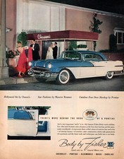 1955 Classic Car Ad '55 PONTIAC Catalina at Chasen's in Hollywood Ca  030625
