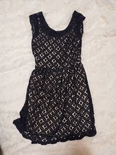 Y2K Black Lace Dress By Beebop Sleeveless Fully Lined