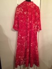 Rare! Vintage Plymouth Red w White Flowers Velour Front Zipper Long Robe Size S — photo 10